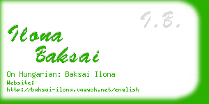 ilona baksai business card